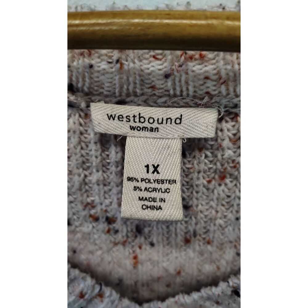 Westbound White colorful delicate speckle V-neck Knit sweater - Picture 3 of 5